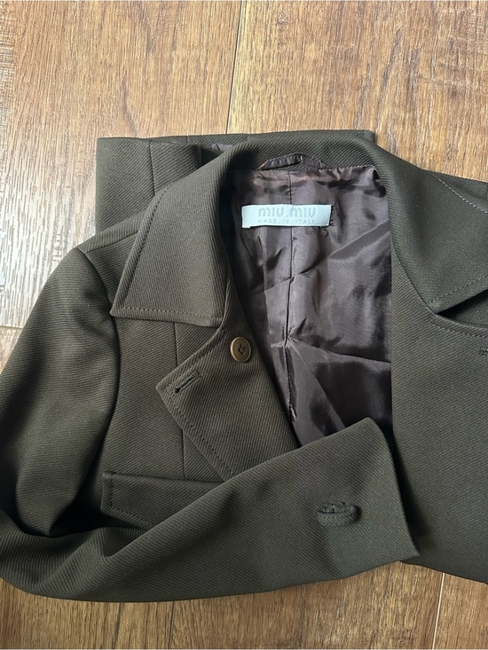 Miu Miu Jackets & Blazers - Miu Miu Olive Brown Coat